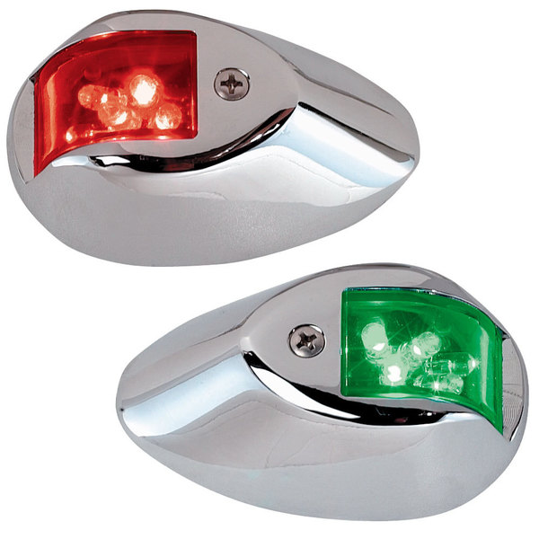 Perko Led Side Lights 24V Red / Green W/ Chrome Housing 0602DP2CHR